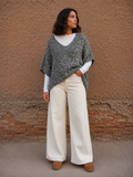 Poncho gris jaspeado