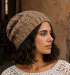 Gorro de lana tejido beige