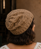 Gorro de lana tejido beige
