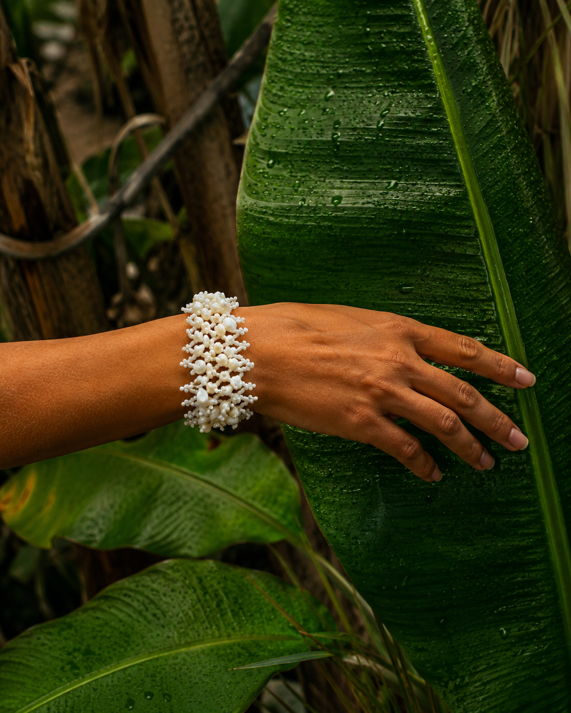 Pulsera coral blanco