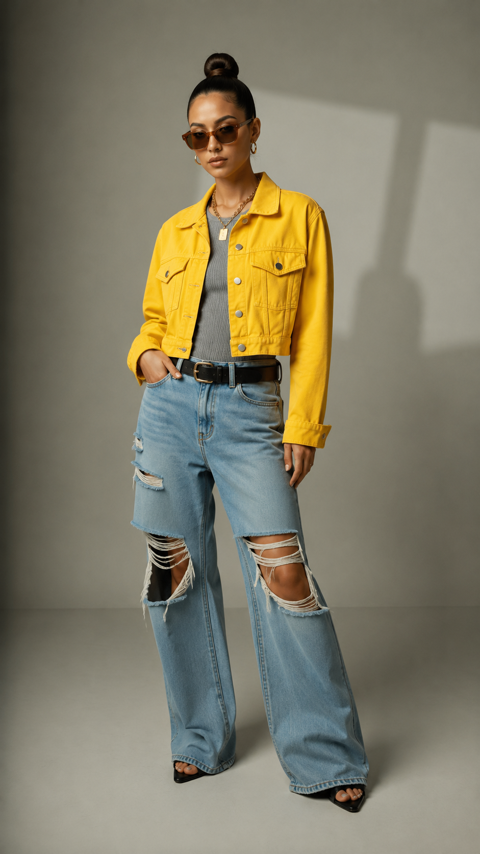 Chaqueta Denim Amarilla