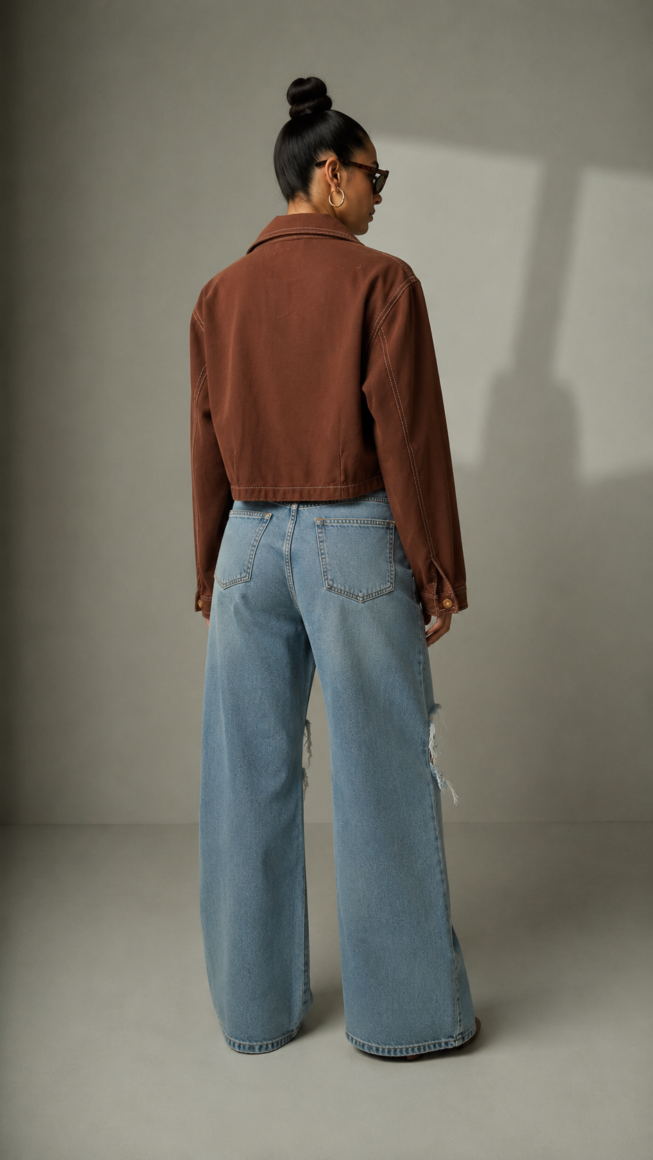 Chaqueta Denim Marron