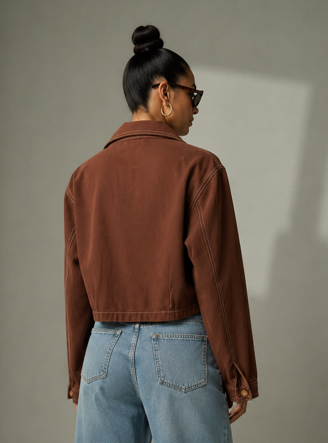 Chaqueta Denim Marrón