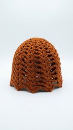 Gorro tejido crochet terracota