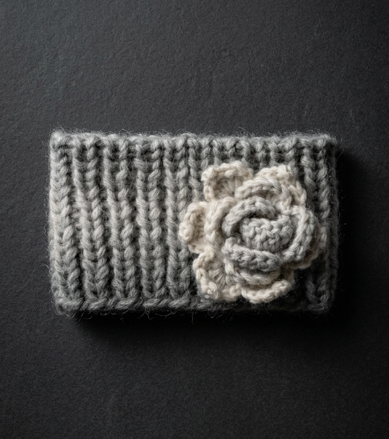 Choker tejido con flor artesanal