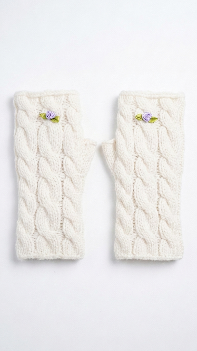 Guantes de lana tejidos