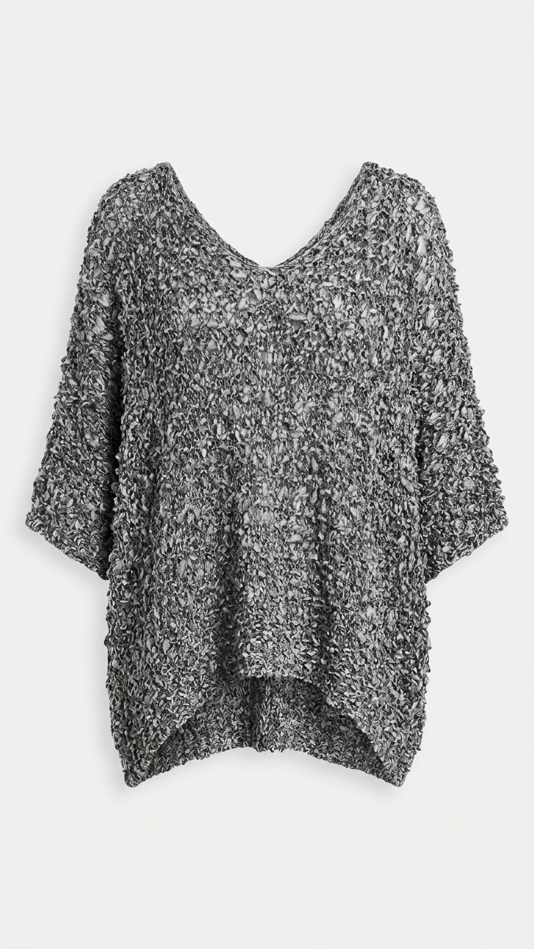 Poncho gris jaspeado