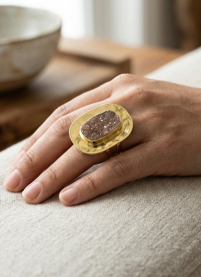 Anillo Cuarzo Rosa